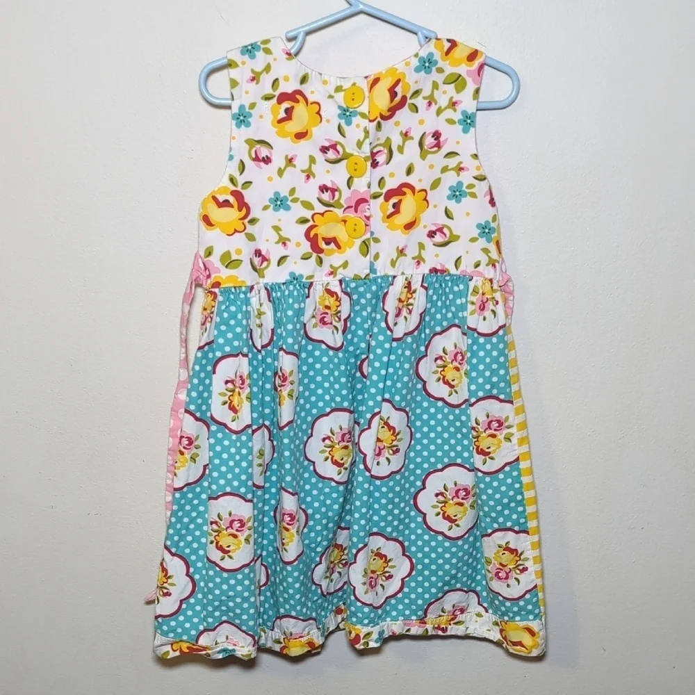 Jelly the Pug Sally Woven Dress Maiden Collection Polka Dot Stripe Floral Size 6